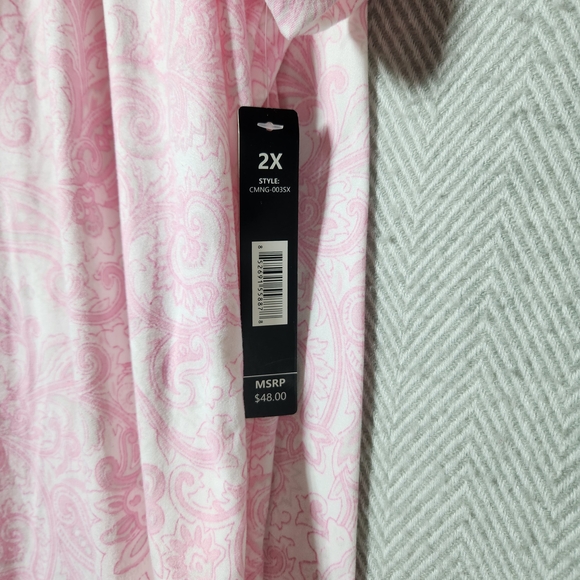 Catherine Malandrino 2X Pink Paisley Women's Sleepwear Set Cottage - Picture 13 of 14